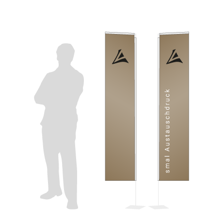 Beachflag Rechteck Austauschdruck | Small (200 cm) | beidseitig bedruckt
