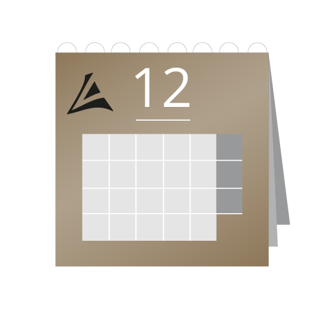 12 Blatt Wandkalender mit Deckblatt